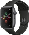 Apple - Apple Watch Series 5 (GPS) 44mm Space Gray Aluminum Case with Black Sport Band - Space Gray Aluminum