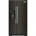KitchenAid - 19.8 Cu. Ft. Side-by-Side Counter-Depth Refrigerator - Black stainless steel