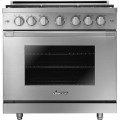 Dacor - Professional 5.2 Cu. Ft. Self-Cleaning Freestanding Gas Convection Range with 6 burners, NG - Stainless Steel