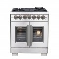 Forno Appliances - Capriasca 4.32 Cu. Ft. Freestanding Dual Fuel Range with French Doors and Convection Oven - Stainless Steel