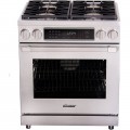 Dacor  Professional 5.2 Cu. Ft. Self-Cleaning Freestanding Dual Fuel Convection Range, Natural Gas - Silver Stainless Steel
