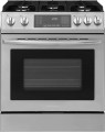 Insignia™ - 4.8 Cu. Ft. Slide-In Gas Convection Range with Self Clean and Air Fry - Stainless Steel