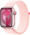 Apple Watch Series 9 (GPS + Cellular) 41mm Pink Aluminum Case with Light Pink Sport Loop - Pink