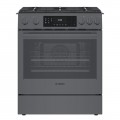 Bosch - 800 Series 4.8 Cu. Ft. Slide-In Gas Convection Range with Self-Cleaning - Black Stainless Steel