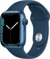 Refurbished Apple Watch Series 7 (GPS) 41mm Blue Aluminum Case with Abyss Blue Sport Band - Blue