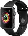 Apple - Apple Watch Series 3 (GPS), 42mm Space Gray Aluminum Case with Black Sport Band - Space Gray Aluminum