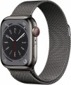Apple Watch Series 8 GPS + Cellular 41mm Graphite Stainless Steel Case with Graphite Milanese Loop - Graphite