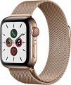 Apple - Apple Watch Series 5 (GPS + Cellular) 40mm Gold Stainless Steel Case with Gold Milanese Loop - Gold Stainless Steel