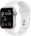 Apple Watch SE (GPS) 40mm Silver Aluminum Case with White Sport Band - S/M - Silver