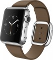 Apple - Apple Watch (first-generation) 38mm Stainless Steel Case - Brown Modern Buckle – Small