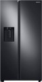 Samsung - Geek Squad Certified Refurbished 22 Cu. Ft. Side-by-Side Counter-Depth Refrigerator - Black stainless steel
