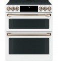 Café - 6.7 Cu. Ft. Slide-In Double Oven Electric True Convection Range with Built-In Wi-Fi, Customizable - Matte White