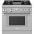 Thermador - ProHarmony 5 Cu. Ft. Freestanding Dual Fuel LP Convection Range with Self-Cleaning - Stainless Steel