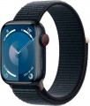 Apple Watch Series 9 (GPS + Cellular) 41mm Midnight Aluminum Case with Midnight Sport Loop - Midnight