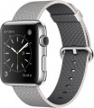 Apple - Apple - Apple Watch (first-generation) 38mm Stainless Steel Case - Pearl Woven Nylon Band - Pearl Woven Nylon Band