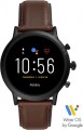 Fossil - Gen 5 Smartwatch 44mm Stainless Steel - Black with Brown Leather Band