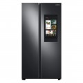 Samsung - 27.3 cu. ft. Side-by-Side Refrigerator with Family Hub™ - Fingerprint Resistant Black Stainless Steel