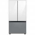 Samsung - Bespoke 24 cu. ft. Counter Depth 3-Door French Door Refrigerator with Beverage Center - White glass