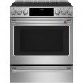 Café - 5.7 Cu. Ft. Slide-In Electric Induction Convection Range, Customizable - Stainless Steel