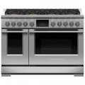 Fisher & Paykel Professional 6.9 Cu. Ft. Freestanding Double Oven Dual Fuel True Convection Range with Self-Cleaning - Stainless Steel/Black Glass