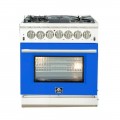 Forno Appliances - Capriasca 4.32 Cu. Ft. Freestanding Dual Fuel Electric Range with Convection Oven - Blue Door - Blue