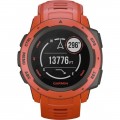 Garmin - Instinct Smartwatch Fiber-Reinforced Polymer - Flame Red with Flame Red Silicone Band