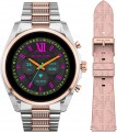 Michael Kors Gen 6 Bradshaw Two-Tone Stainless Steel Smartwatch with Strap Set 44mm - Rose Gold, Silver, Pink