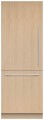Fisher & Paykel - 30in. 12.1 cu.ft. Bottom-Freezer Built-In Column Refrigerator with White Interior and Internal Ice and Water - Panel Ready