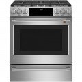 Café - 5.7 Cu. Ft. Self-Cleaning Slide-In Dual Fuel Convection Range - Stainless Steel