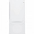 GE - 24.9 Cu. Ft. Bottom-Freezer Refrigerator - High gloss white
