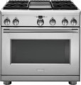 Monogram - 5.7 Cu. Ft. Freestanding Dual Fuel Convection Range with Self-Clean and 4 Burners - Stainless Steel