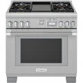 Thermador - ProGrand 5.7 Cu. Ft. Freestanding Dual Fuel LP Convection Range with Self-Cleaning - Stainless Steel