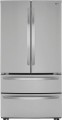LG - 22.7 Cu. Ft. 4-Door French Door Counter-Depth Refrigerator with Double Freezer and Internal Water Dispenser - PrintProof Stainless Steel