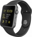 Apple - Apple - Apple Watch Sport (first-generation) 42mm Space Gray Aluminum Case - Space Gray Sports Band - Space Gray Sports Band