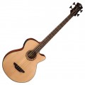 Luna - Tribal 4-String Short-Scale Acoustic/Electric Bass Guitar - Natural