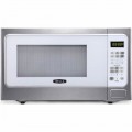 Bella - 1.1 Cu. Ft. Family-Size Microwave - White with Stainless Steel