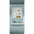 Sub-Zero Classic 21.6 Cu. Ft. Bottom-Freezer Built-In Refrigerator with Glass Door - Stainless steel