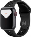 Apple - Apple Watch Nike Series 5 (GPS + Cellular) 40mm Space Gray Aluminum Case with Anthracite/Black Nike Sport Band - Space Gray Aluminum