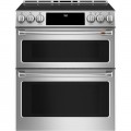 Café - 6.7 Cu. Ft. Slide-In Double Oven Electric Induction Convection Range, Customizable - Stainless Steel
