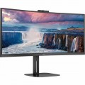 AOC - CU34V5CW Widescreen LED Monitor 34 LED Curved Monitor with HDR (USB, HDMI) - Black