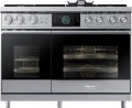 Dacor - Contemporary 6.6 Cu. Ft. Slide-In Double Oven Dual Fuel Four-Part Pure Convection Range with GreenClean and Griddle - Silver Stainless Steel