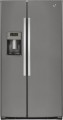 GE - 25.4 Cu. Ft. Frost-Free Side-by-Side Refrigerator with Thru-the-Door Ice and Water - Slate