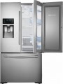 Samsung - 22.5 Cu. Ft. Counter-Depth French Door Refrigerator with Thru-the-Door Ice and Water - Stainless Steel
