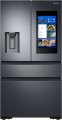 Samsung - Family Hub 22.2 Cu. Ft. Counter Depth 4-Door French Door - Fingerprint Resistant Black Stainless Steel