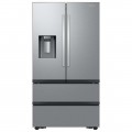 Samsung - 25 cu. ft. 4-Door French Door Counter Depth Smart Refrigerator with Four Types of Ice - Stainless Steel