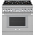 Thermador - ProHarmony 5 Cu. Ft. Freestanding Dual Fuel Convection Range with Self-Cleaning and 6 Star Burners - Stainless Steel