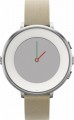 Pebble - Time Round Smartwatch 38.5mm Stainless Steel - Silver/Stone Leather