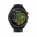 Garmin - Approach S70 GPS Smartwatch 47mm Ceramic - Black Ceramic Bezel with Black Silicone Band