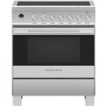 Fisher & Paykel - 3.5 Cu. Ft. Self-Cleaning Freestanding Electric Induction Convection Range - Stainless Steel/Black Glass