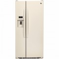 GE - 23.2 Cu. Ft. Side-by-Side Refrigerator - Bisque